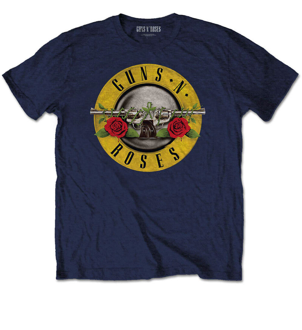 blue guns n roses childrens t shirt with classic logo on the front