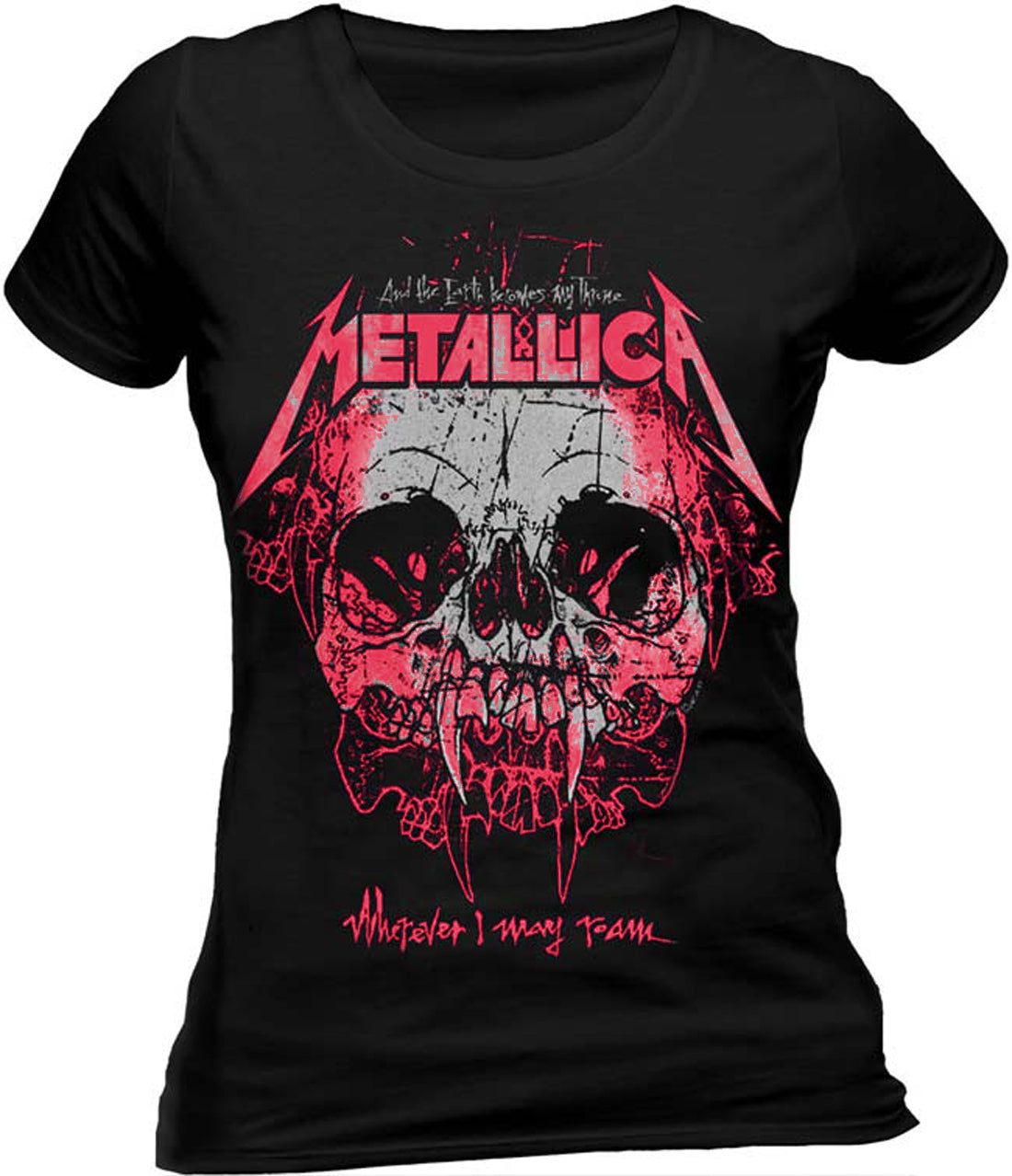 Official Metallica T Shirt Wherever I May Roam Ladies Fitted Licensed Tee New