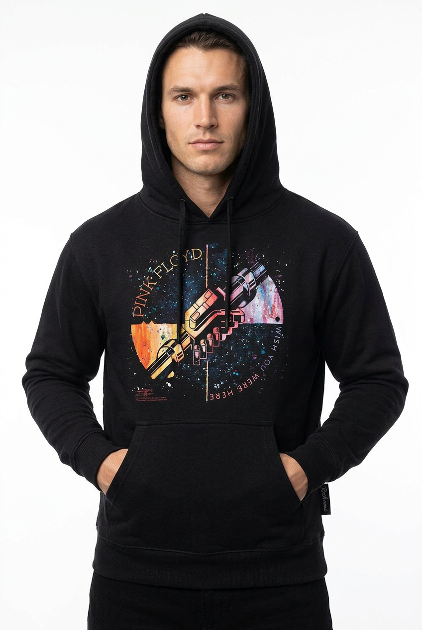 Official Pink Floyd Wish You Were Here Machine Greeting Hoodie Black