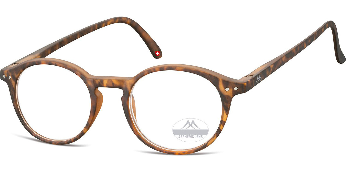 Reading Glasses Montana Round Panto Designer Retro Readers Pouch Flex Arms MR65