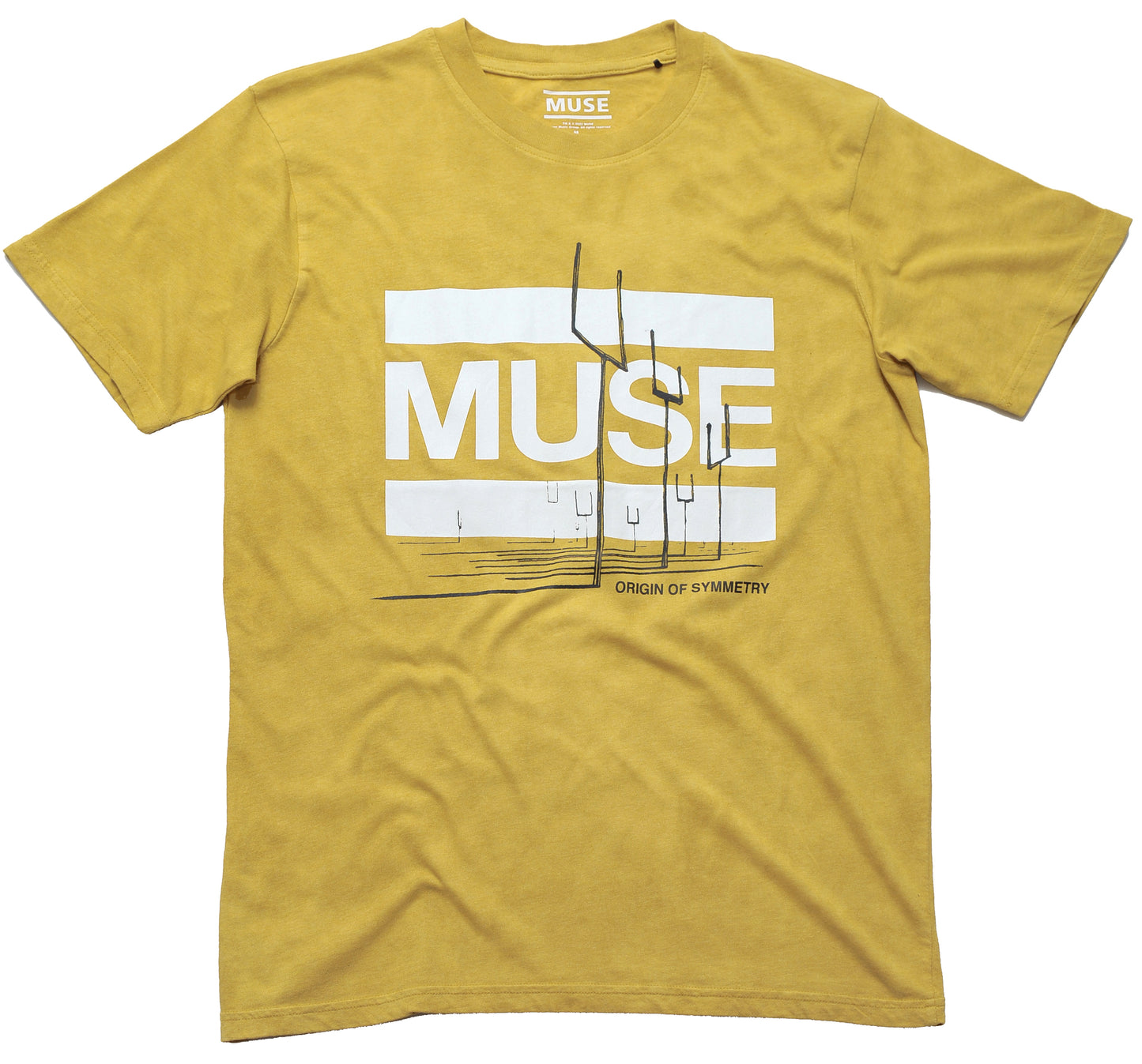 Official Muse T Shirt Origin Of Symmetry Yellow Mineral Wash New S M L XL XXL