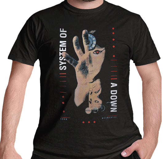 Black official System Of A Down T Shirt with Pharaoh design on the front