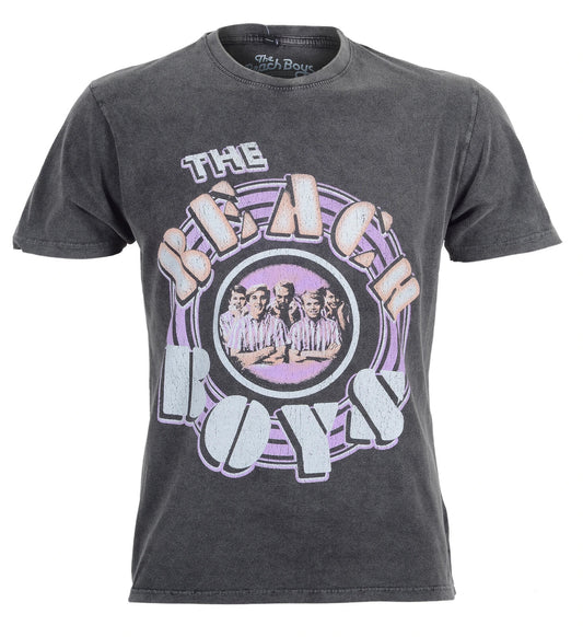 Grey Wash Official Beach Boys t-shirt with 'The Beach Boys' graphic design on a white background