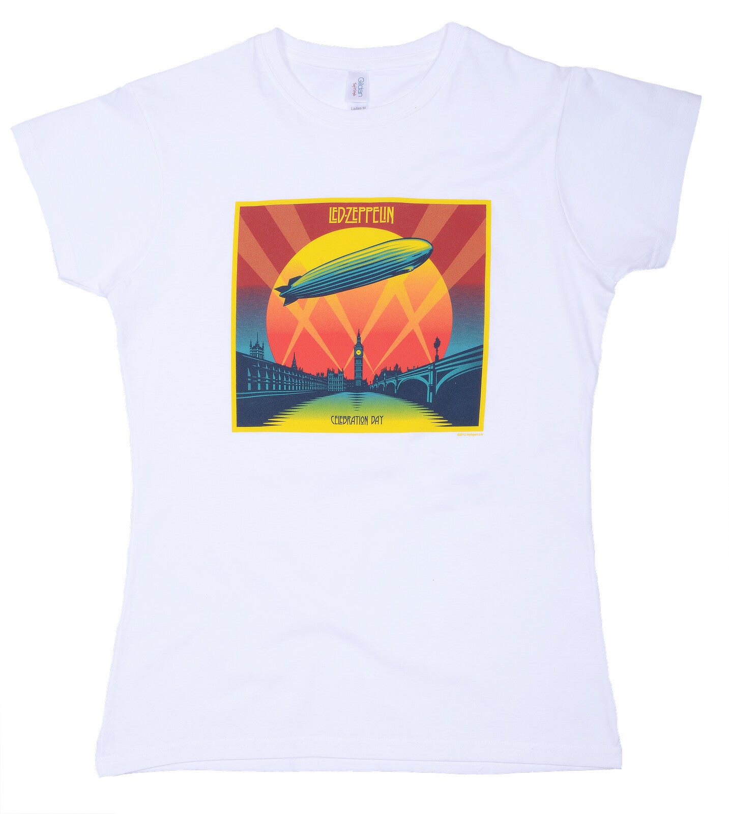 A white Ladies fit Led Zeppelin official Celebration Day T shirt