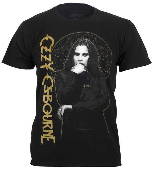 Official Ozzy Osbourne Patient number 9 Black T Shirt with Ozzy Osbourne photo Print and A large Ozzy Osbourne Graphic in gold
