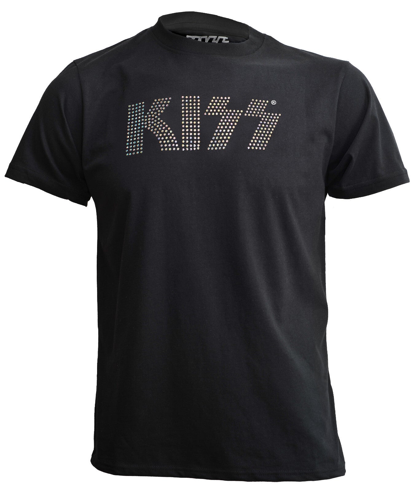 Black official Kiss Logo T shirt with diamante embellished logo on front