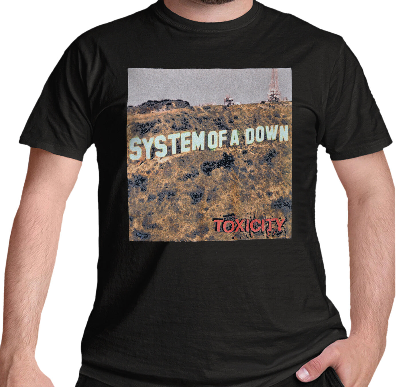 official System Of  A Down T Shirt with a front print of the Toxicity Album cover artwork 