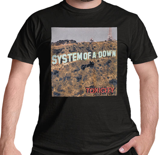 official System Of  A Down T Shirt with a front print of the Toxicity Album cover artwork 