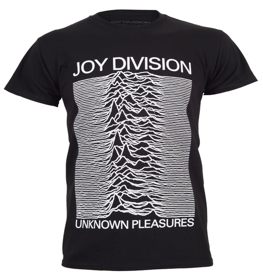 Black official joy division t-shirt with 'Joy Division' and 'Unknown Pleasures' design on the front
