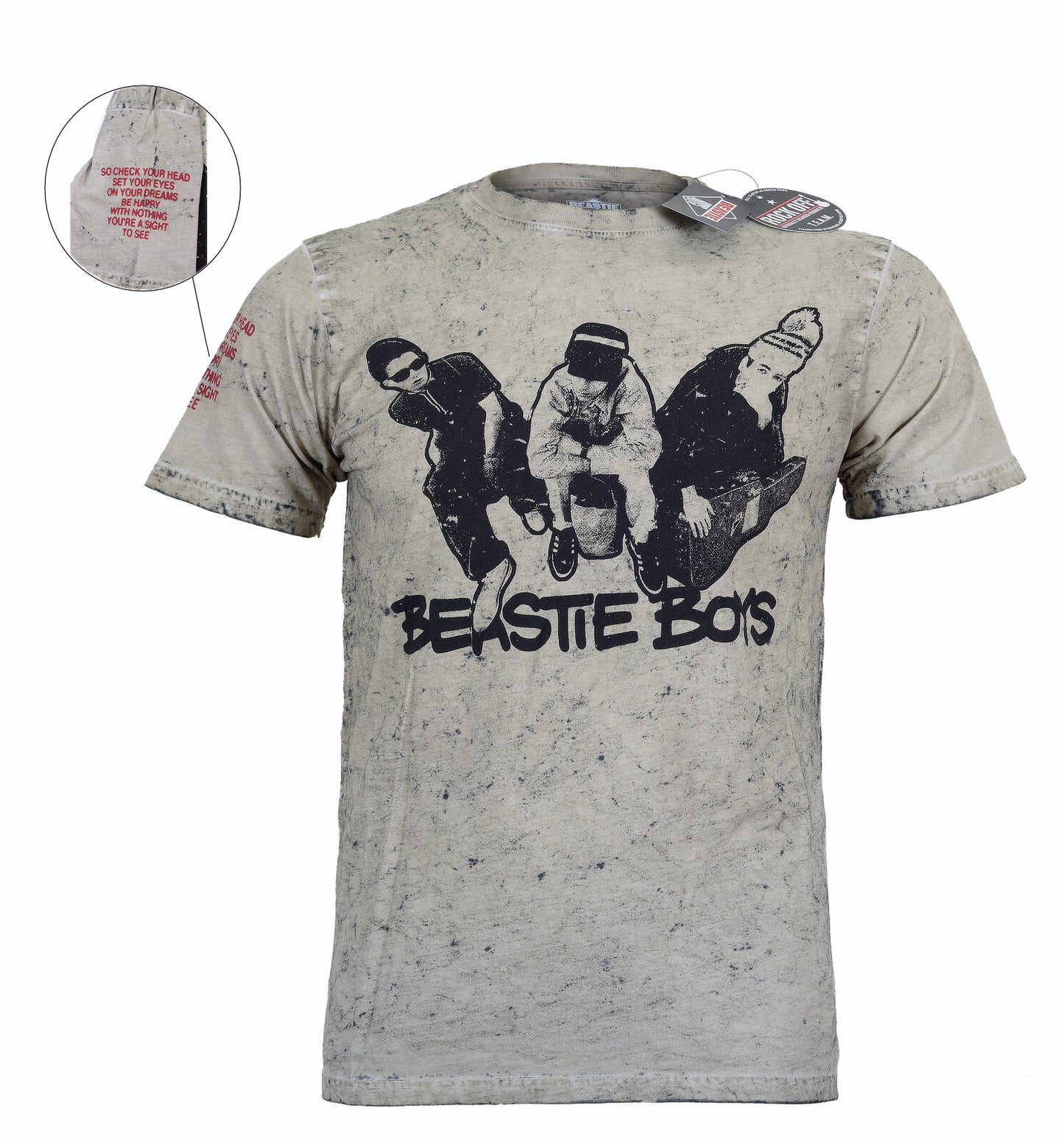 Official 'Beastie Boys' Check your Head design on a Grey Dip Dyed T Shirt