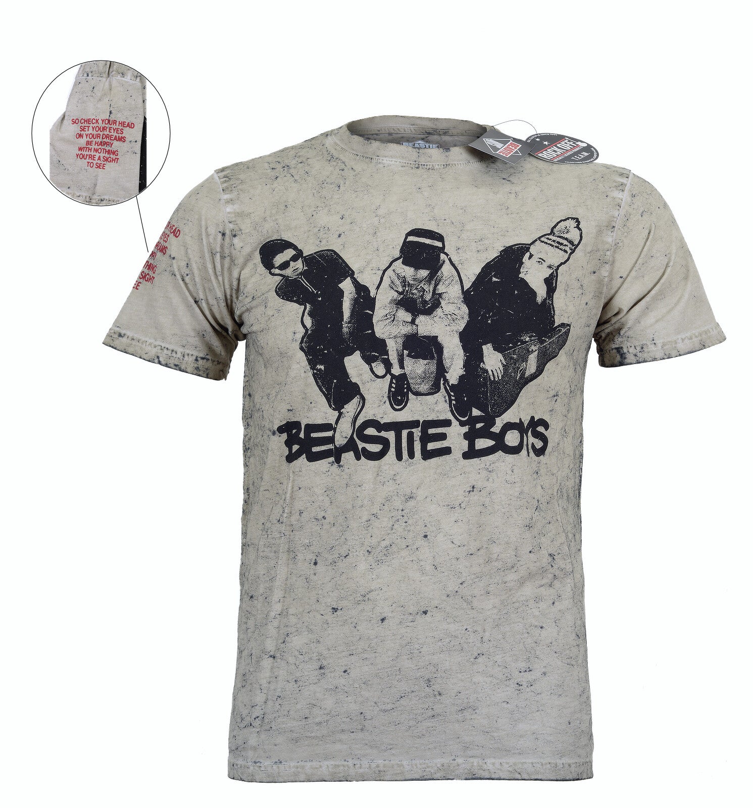 Official 'Beastie Boys' Check your Head design on a Grey Dip Dyed T Shirt