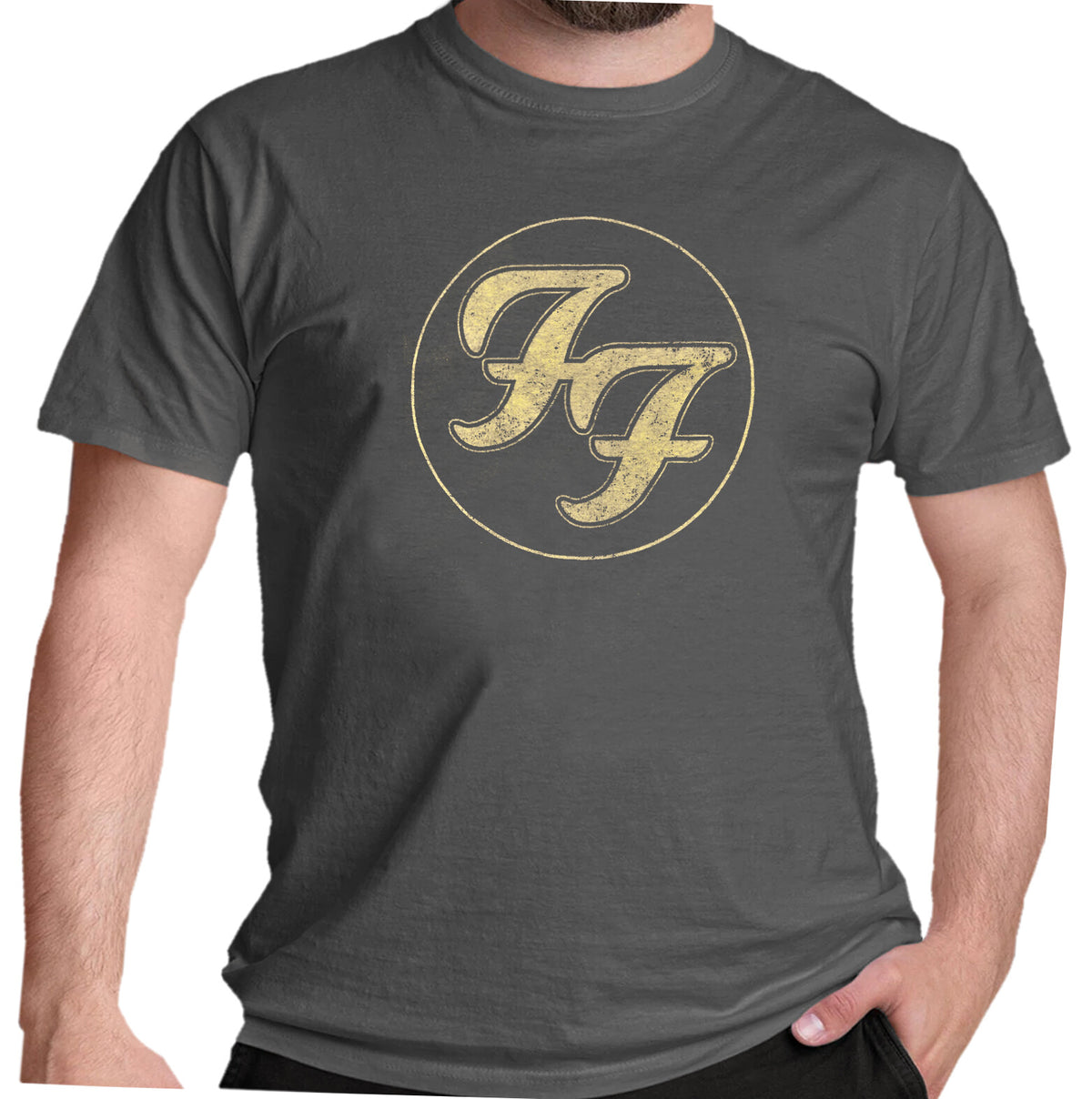 Official grey Foo Fighters FF logo t shirt