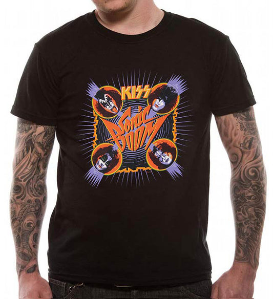 black official kiss sonic boom album cover art graphic t shirt featuring