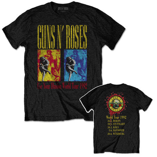 Official Guns N' Roses Use your Illusion 1992 Tour t Shirt with front and back print
