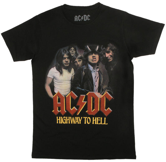 Black t-shirt with AC/DC graphic album art and 'Highway to Hell' text on the front