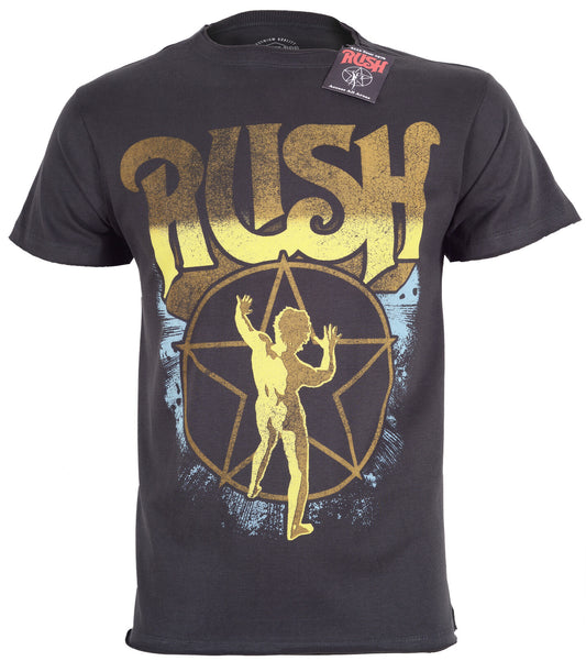 Rush Starman graphic design on a premium quality Reckless apparel T shirt