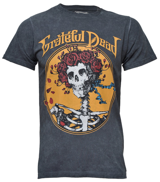 A grey vintage dip dye  t shirt with the official grateful dead artwrk on the front