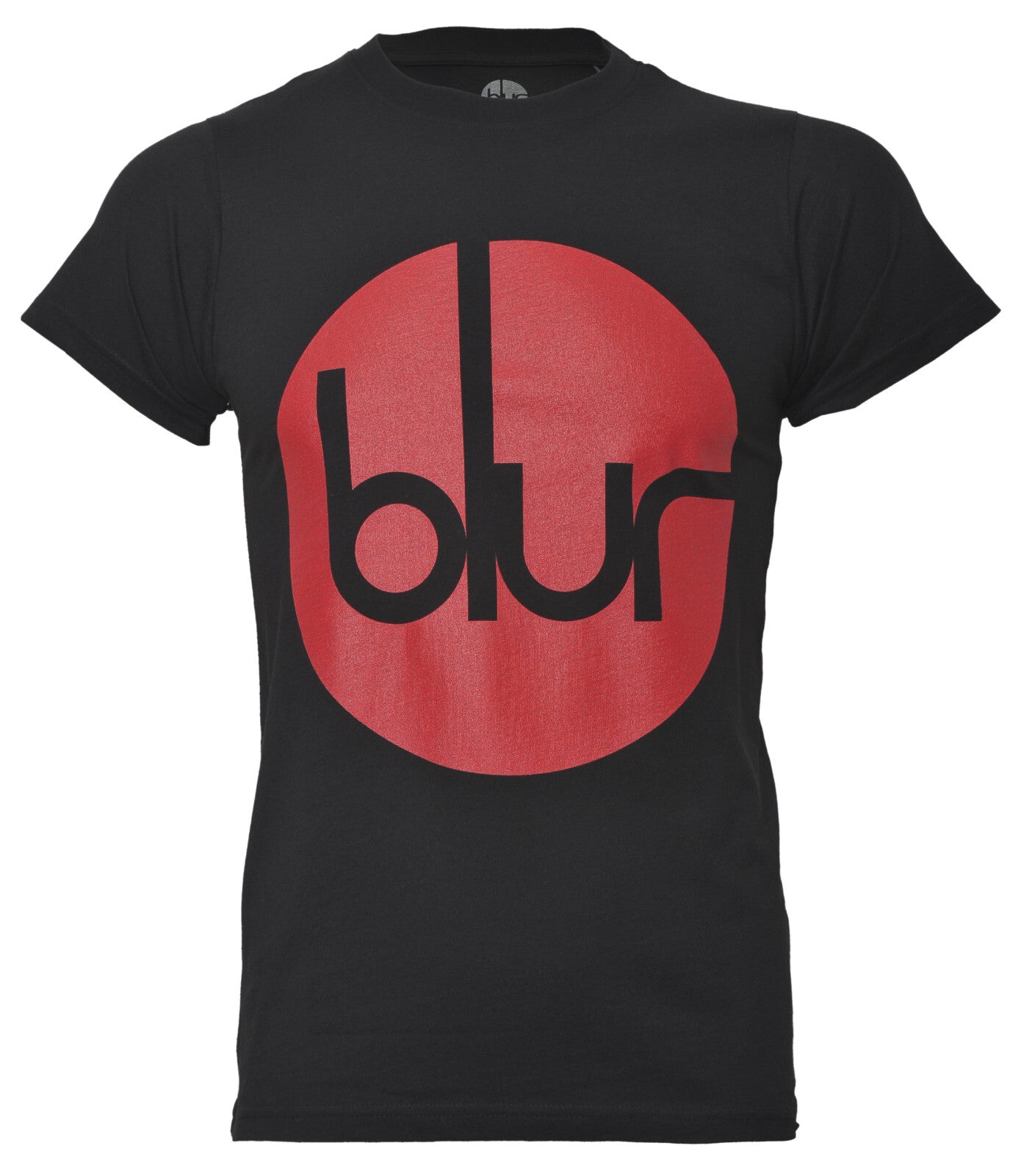 official black Blur t shirt with a red circle design Blur logo graphic on the front