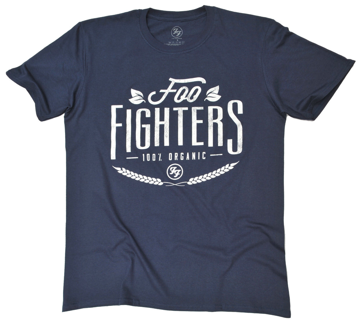 official foo fighters blue one hundred percent organic graphic print t shirt