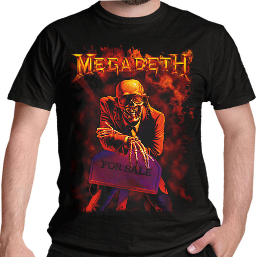 Megadeth official t shirt with the classic Peace Sells Album graphic and Vic Rattlehead on the front