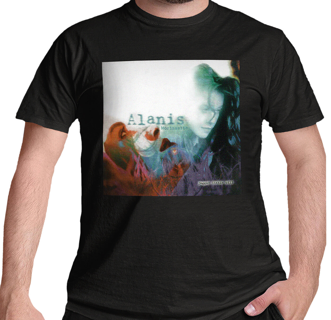 Official Alanis Morissette Jagged Little Pill Album Cover Black T-Shirt — You Oughta Know Ironic Hand In My Pocket Alanis Morissette