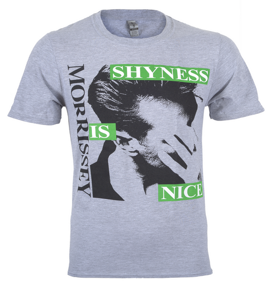 Official Grey Morrissey Shyness is nice t-shirt with graphic design and text on the front