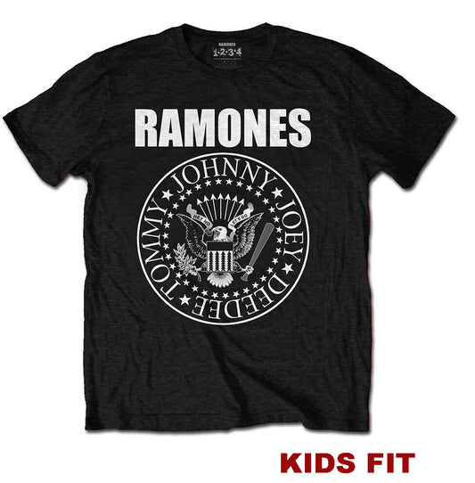 Official Ramones black children's t shirt with presidential seal graphic on front