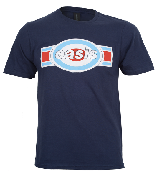 official Oasis T Shirt oblong target logo graphic on the front