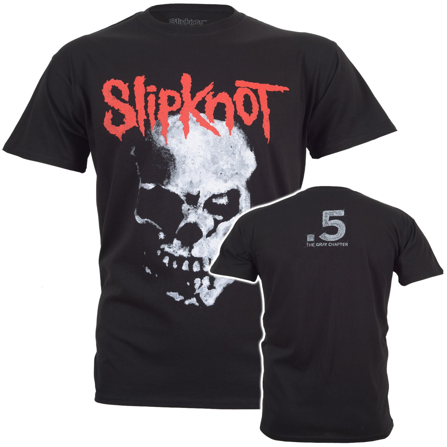 slipknot official t shirt in black .5 the gray chapter on the back slipknot and skull on the front