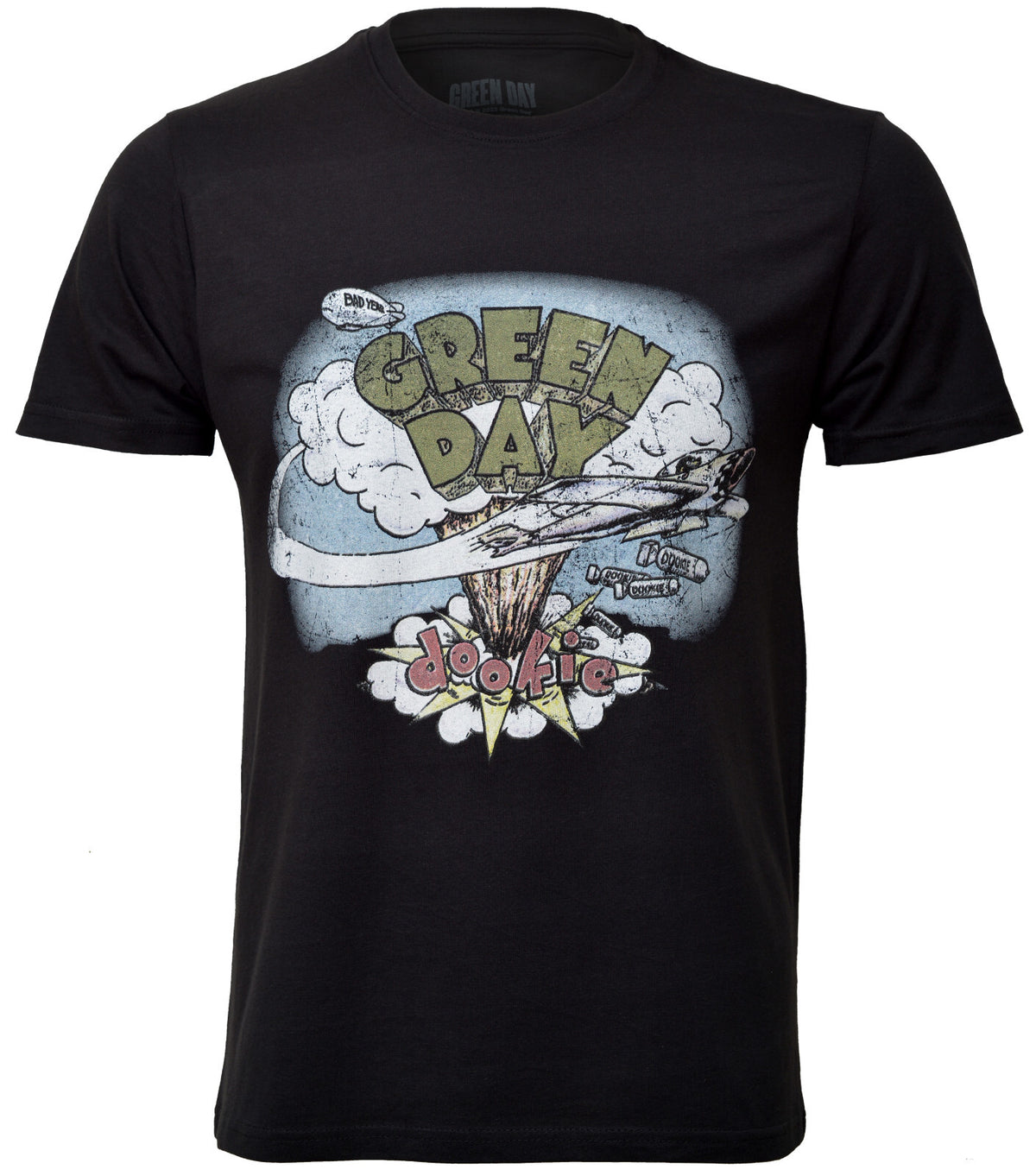 Official Green Day Dookie Vintage Black T-Shirt — Billie Joe Armstrong Tré Cool Mike Dirnt Basket Case 1994 Punk Rock Comic Art Rock Off