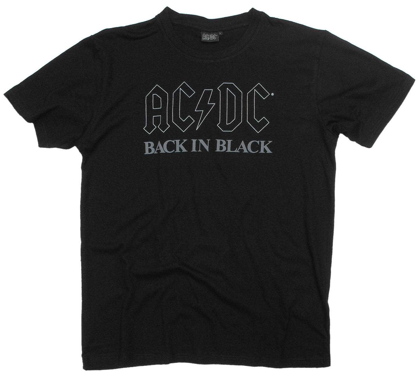 Official AC DC Back in Black black cotton t shirt