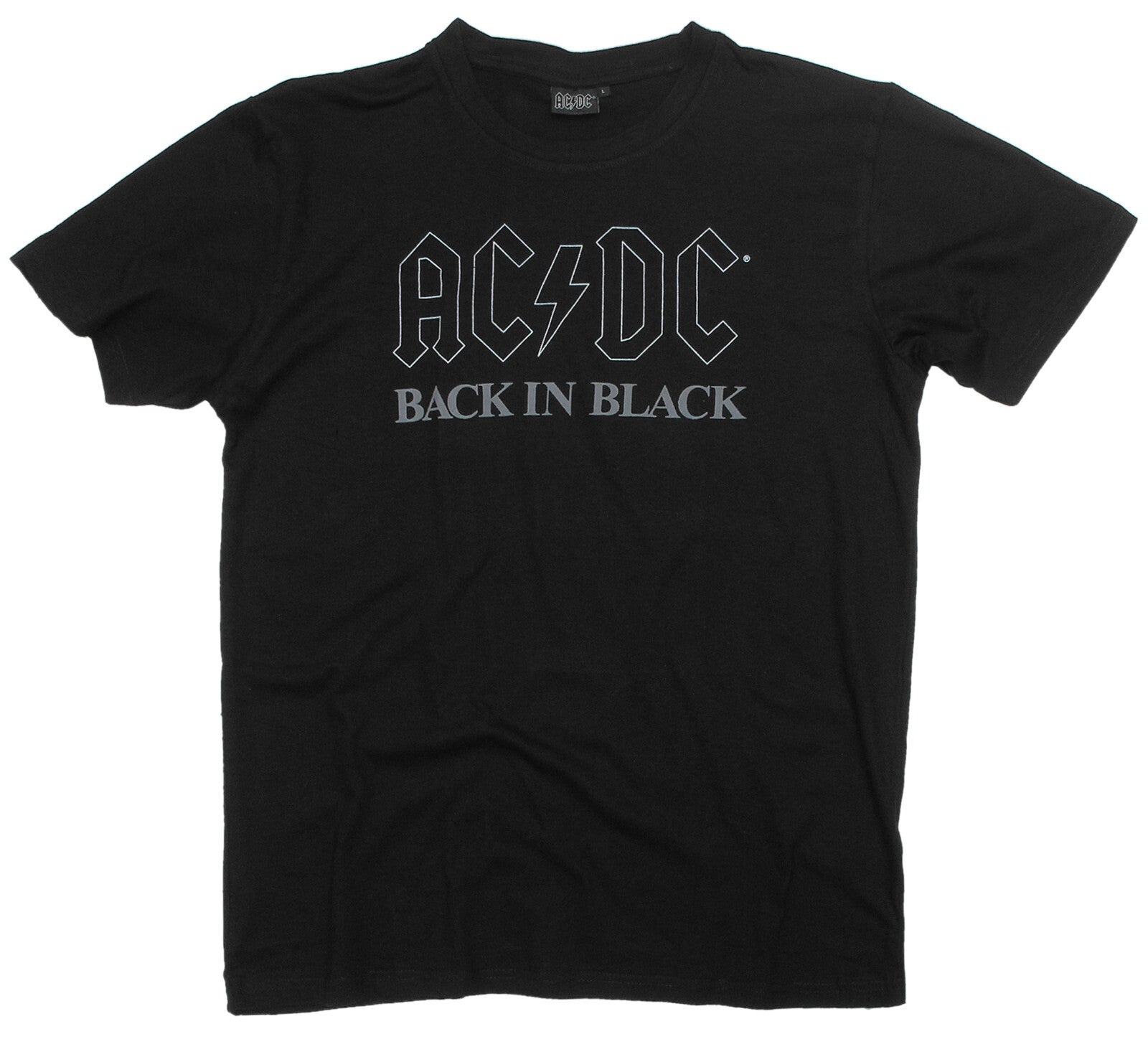 Official AC DC Back in Black black cotton t shirt