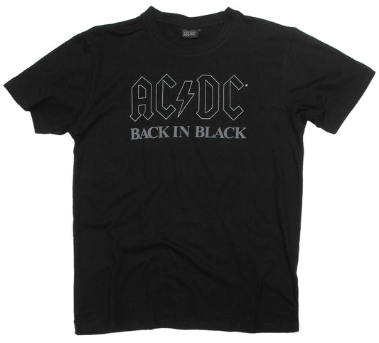 Official AC DC Back in Black black cotton t shirt