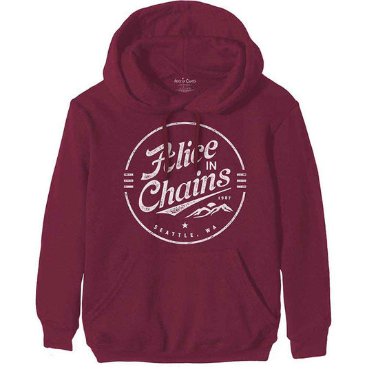 Alice In Chains Hoodie Official Red Circle Emblem Hooded Top New S XL XXL