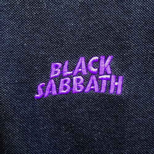 Official Black Sabbath Wavy Logo Polo Shirt Black