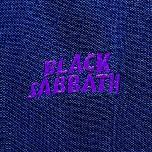 Official Black Sabbath Wavy Logo Polo Shirt Navy Blue