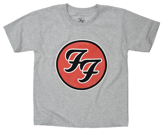 Official Foo Fighters FF Logo Kids T-Shirt Grey