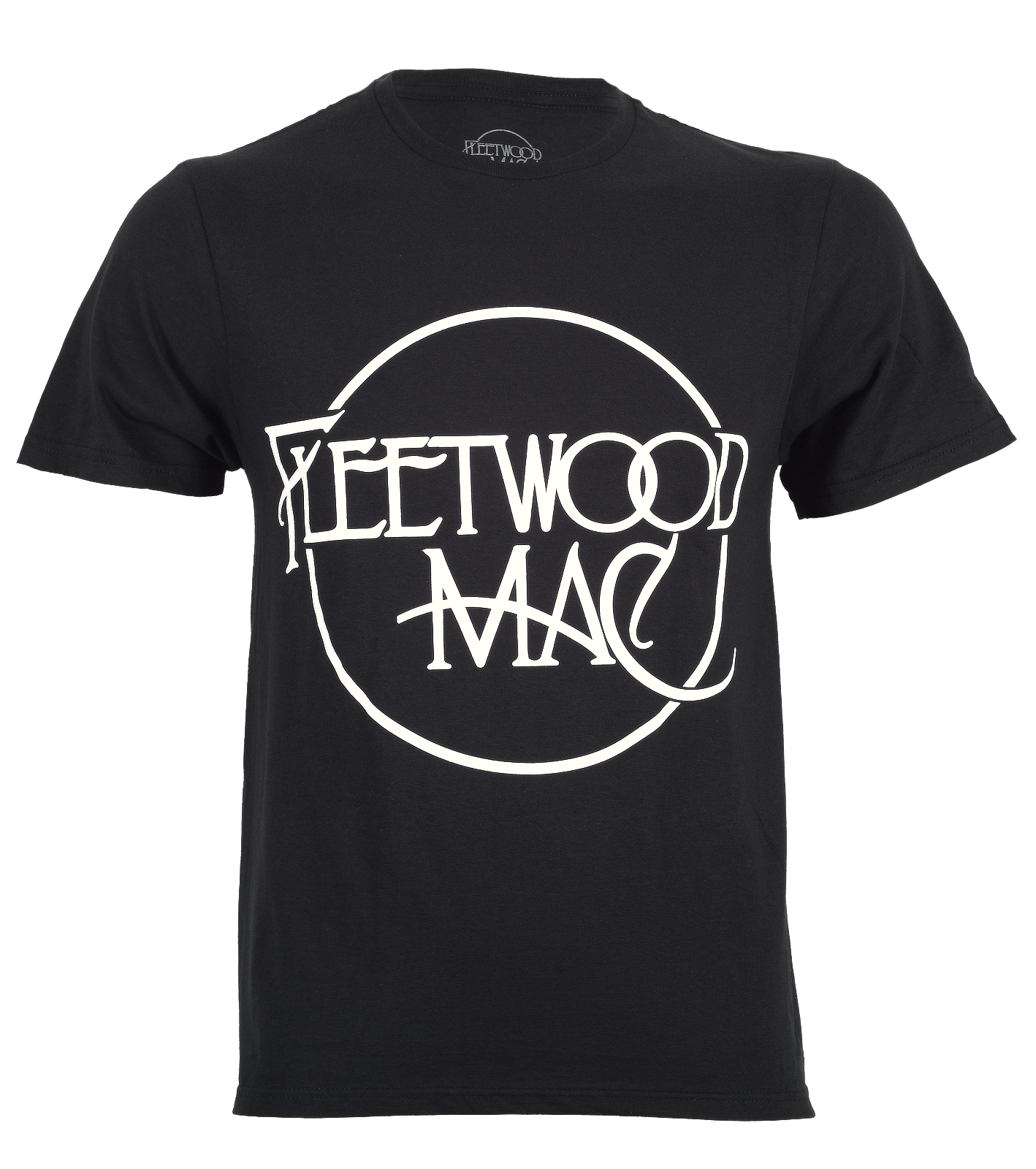 Official Fleetwood Mac Classic Logo Black T-Shirt — Stevie Nicks Mick Fleetwood Christine McVie Lindsey Buckingham Rumours Go Your Own Way Rock Off