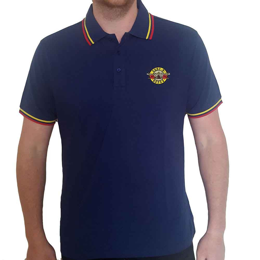 Official Guns N Roses Embroidered Logo Blue Polo Shirt