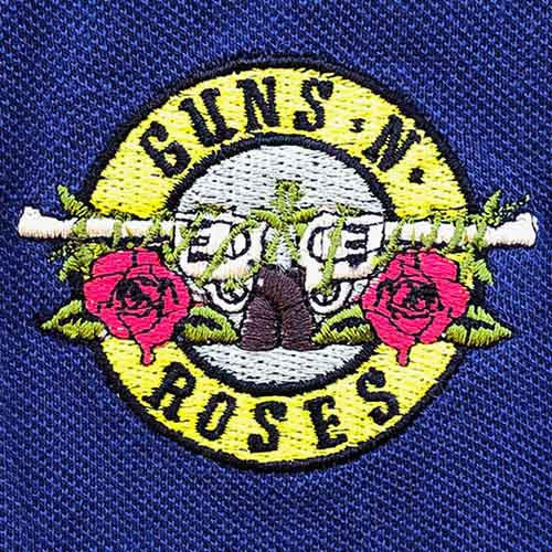 Official Guns N' Roses Classic Logo Polo Shirt Navy Blue