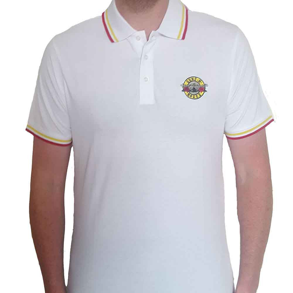 Official Guns N' Roses Classic Logo Polo Shirt White