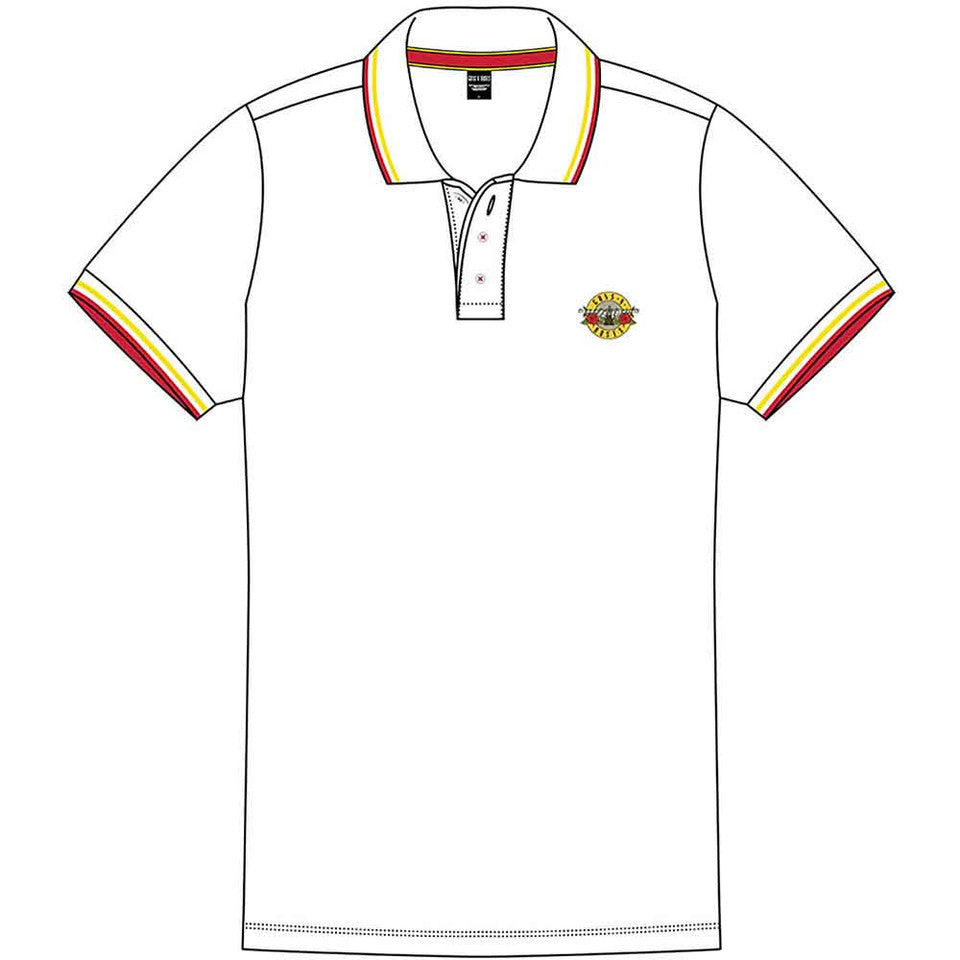 Official Guns N' Roses Classic Logo Polo Shirt White