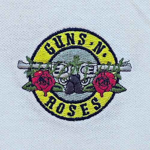 Official Guns N' Roses Classic Logo Polo Shirt White