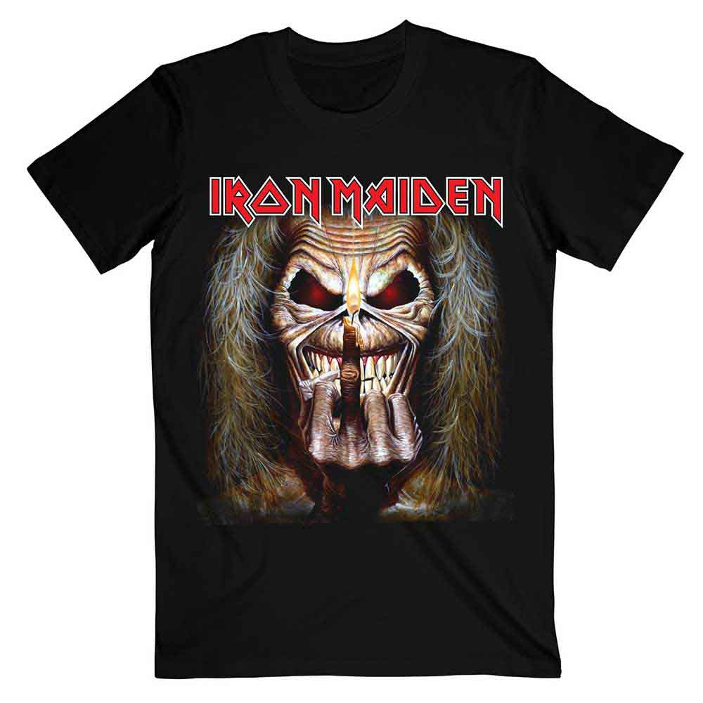 Iron Maiden Eddie Candle Finger T Shirt Official Black New S M L XL XXL