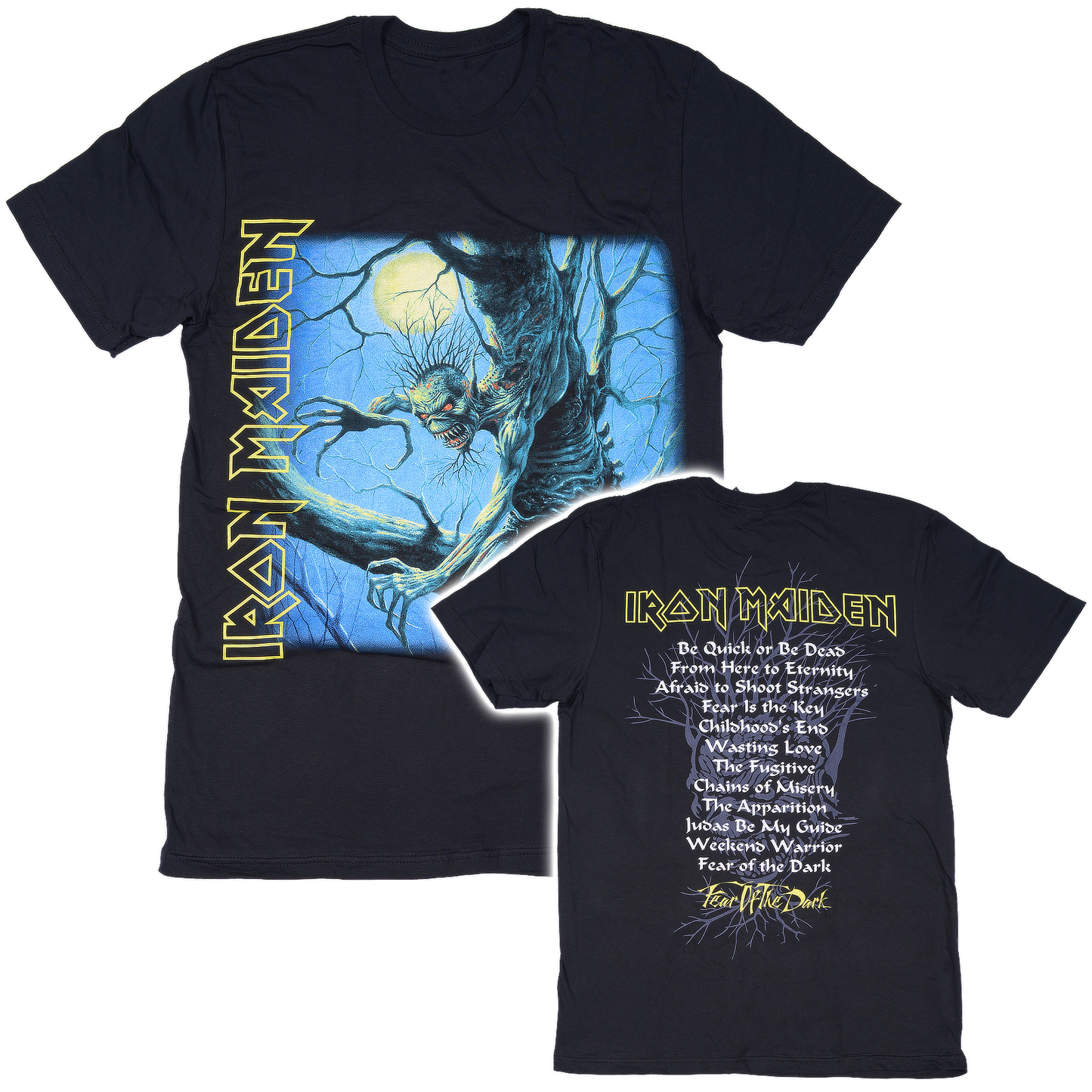 Official Iron Maiden T-Shirt Fear of the Dark Track Listing Black