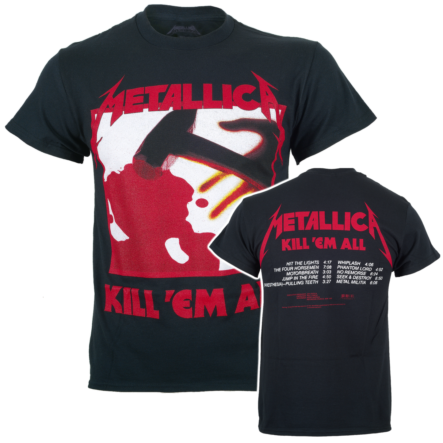 Official Metallica Kill Em All Tracks T-Shirt Black