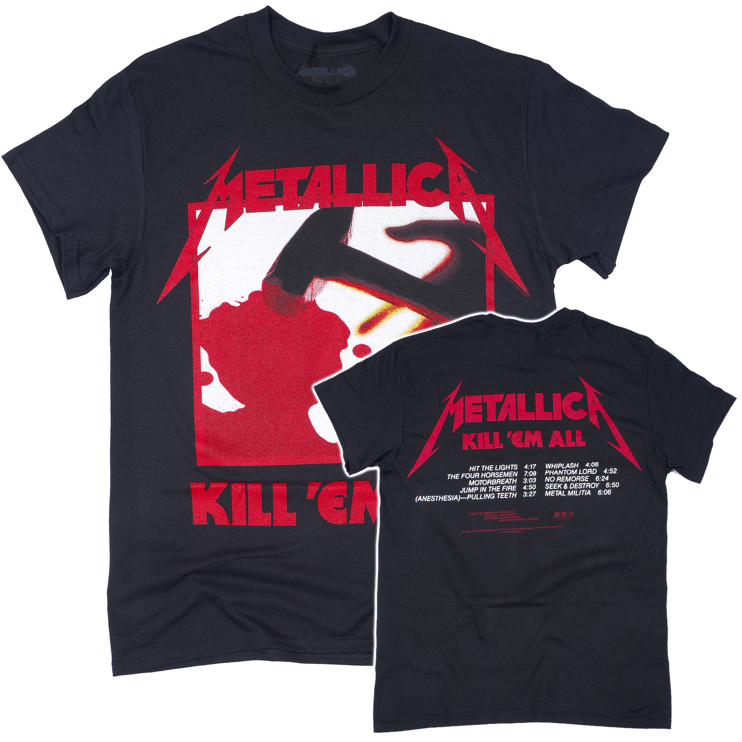 Official Metallica Kill Em All Tracks T-Shirt Black