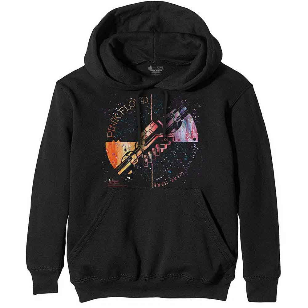 Official Pink Floyd Machine Greeting Hoodie in black on a white background