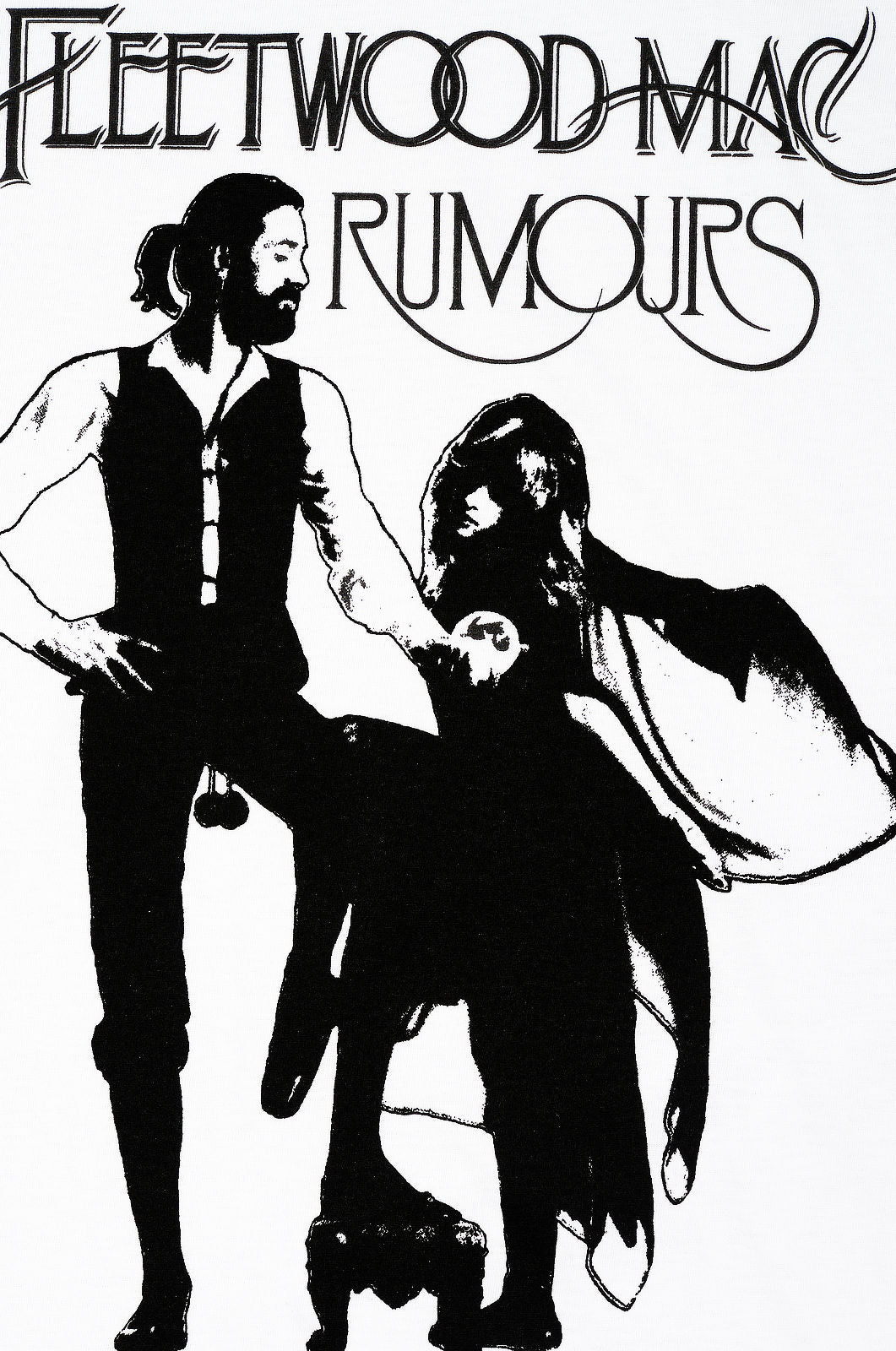 Official Fleetwood Mac Rumours T Shirt White Album Logo Art Rock New S to 5XL