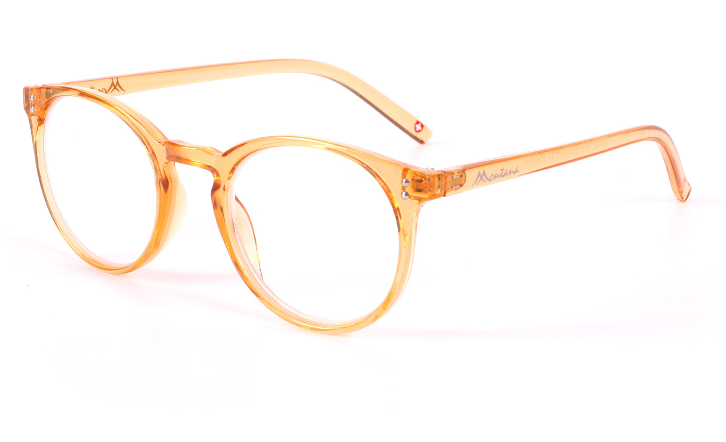 Round Reading Glasses Montana Designer Crystal Readers and Pouch New HMR55